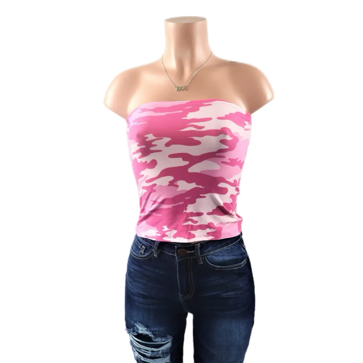 Pink Camo Tube Top - Final Sale tube clothes Camouflage maternity band tube top