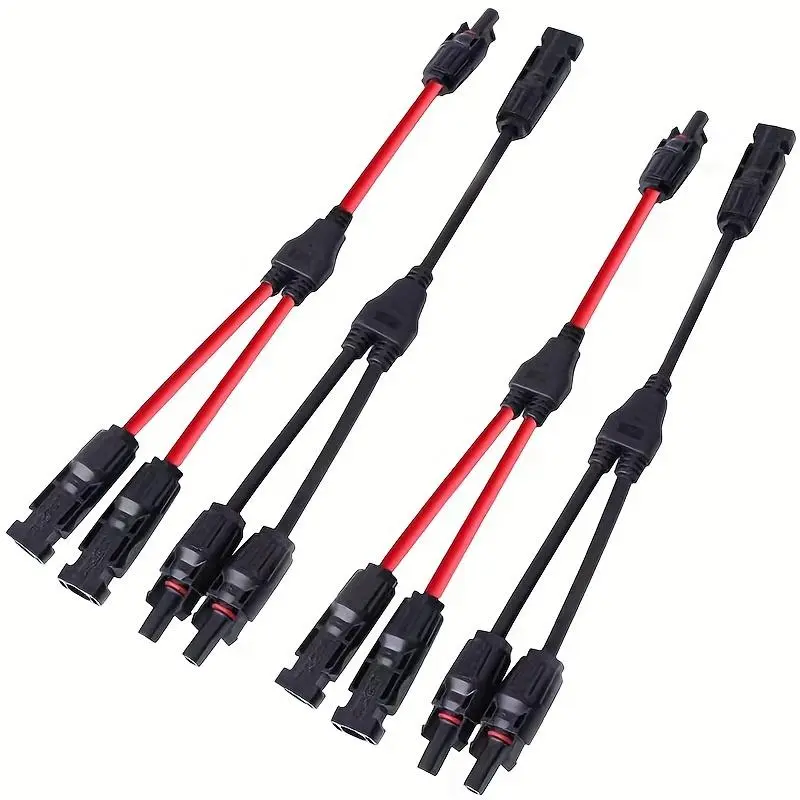 2pcs Solar Panel Connectors Photovoltaic Panel Adaptor Y BranchPlug 1 To 2 Parallel Connection of Battery PlateAssembly RV PV Group Line