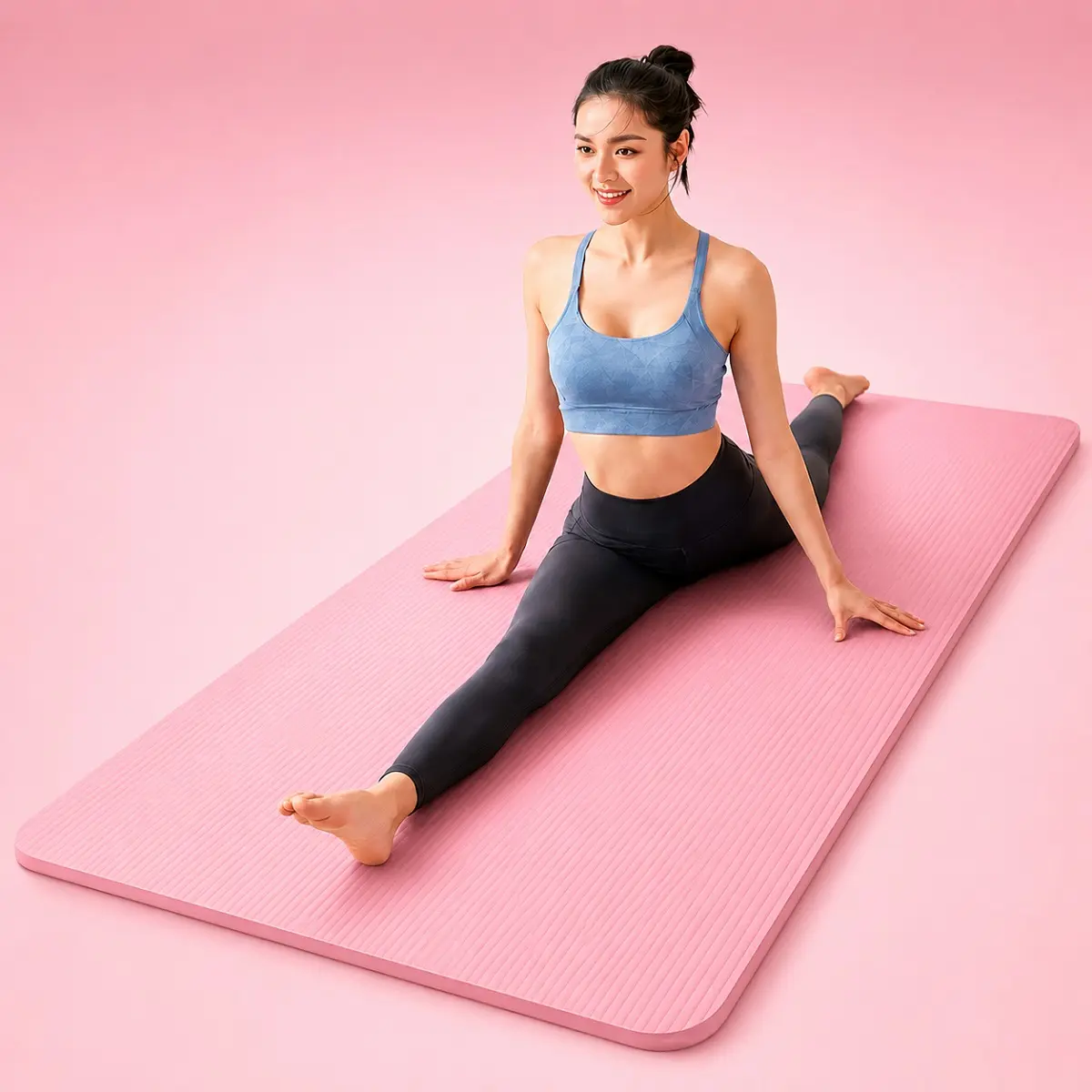 NBR Anti-Slip Elasticity Yoga Mat - 8mm Thick, Eco-Friendly, Odorless, Grippy, Flexible, Folding Training Mat for Home Gym Workout Floor, Ideal for Yoga, Pilates, Training Mats