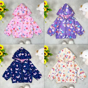 Ready Stock 6m-3y Toddler Baby Girl Pink Unicorn & Rainbow Print Hooded Zip-Up Jacket – Cute Cozy Outerwear 112307455