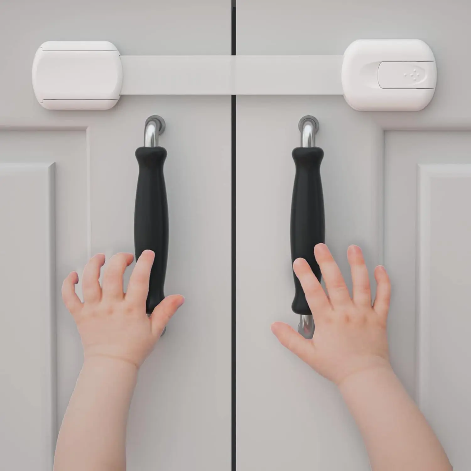 Safety Cabinet Locks for  (2 Pack)  Proof Latches for Cabinets and Drawers Doors,  Proofing Cabinet Strap Locks for Cupboards, Fridge, Toilet and Closet