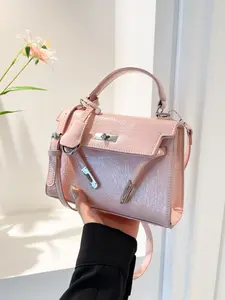 Women's Plain Color Buckle Closure Square Bag, Handheld Shoulder Crossbody Bag, Elegant Commuter Bag, Ideal for Travel Shopping Party Outdoor Activities