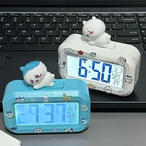Chiikawa Luminous Alarm Clock Anime Hachiware LED Electronic Digital Alarm Screen Desktop Clocks Cute Bedside Ornaments Gifts