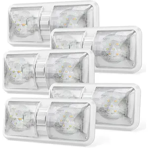 5-Pack RV LED Ceiling Lights, Double Dome Interior Lighting with ON/OFF Switch, 4000K Natural White for Camper/Trailer/Boat (DC 11-18V)