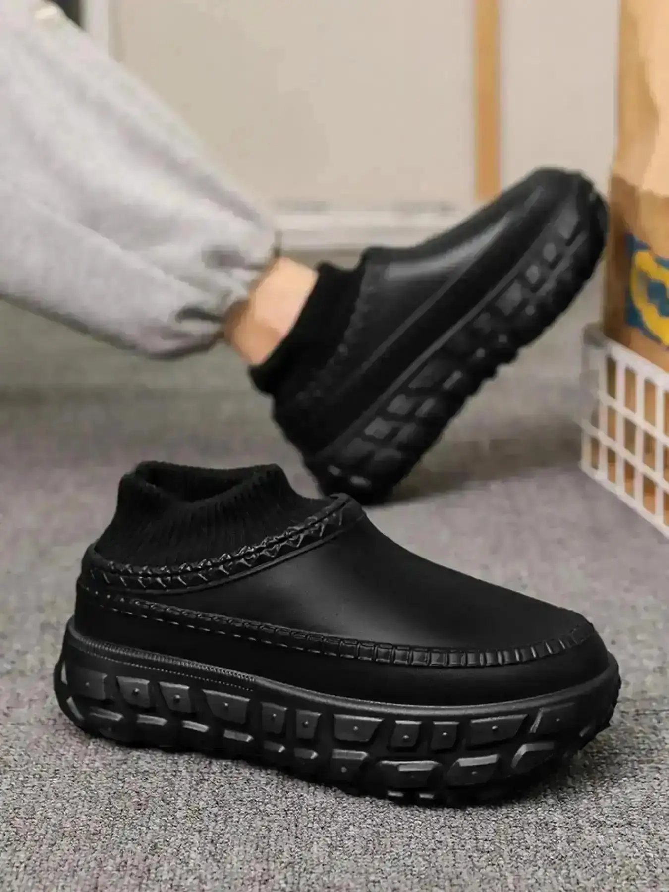 Unisex Fall & Warm Eva Slip, Thickened Insulated Lining, Grip Sole, Comfy Garden Shoes, Outdoor Hiking, Walking, Light, Versatile, Memory Foam, Stretch, Grip, Plush, Basic Chic Style Shoes Basic Comfort Footwear