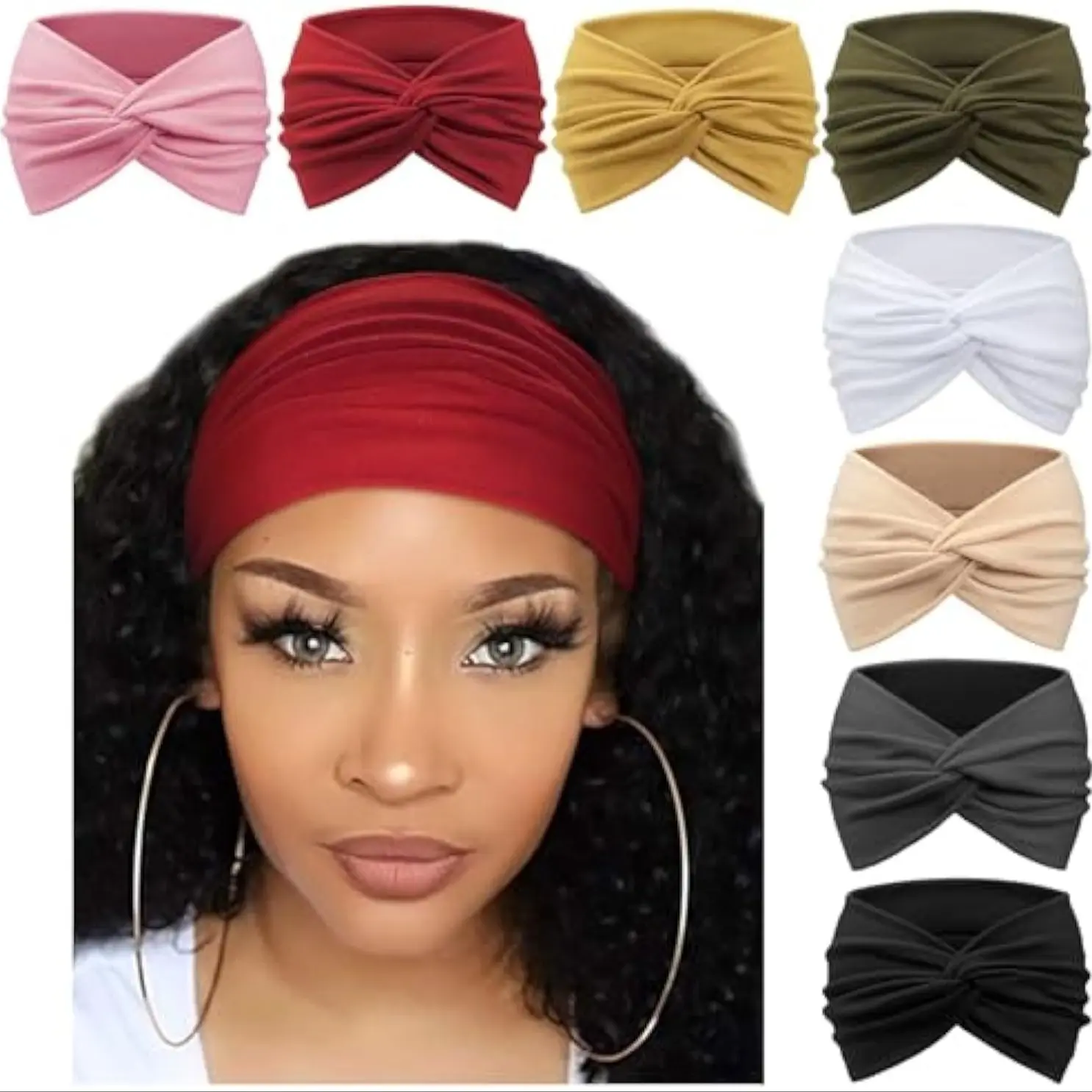High elasticity anti slip Bohemian Aesthetic sports headband with 8 color combinations, moisture wicking, running without slipping, summer sports without stuffiness, Gym Headband, Boho Stretch Headbands, Workout Headbands