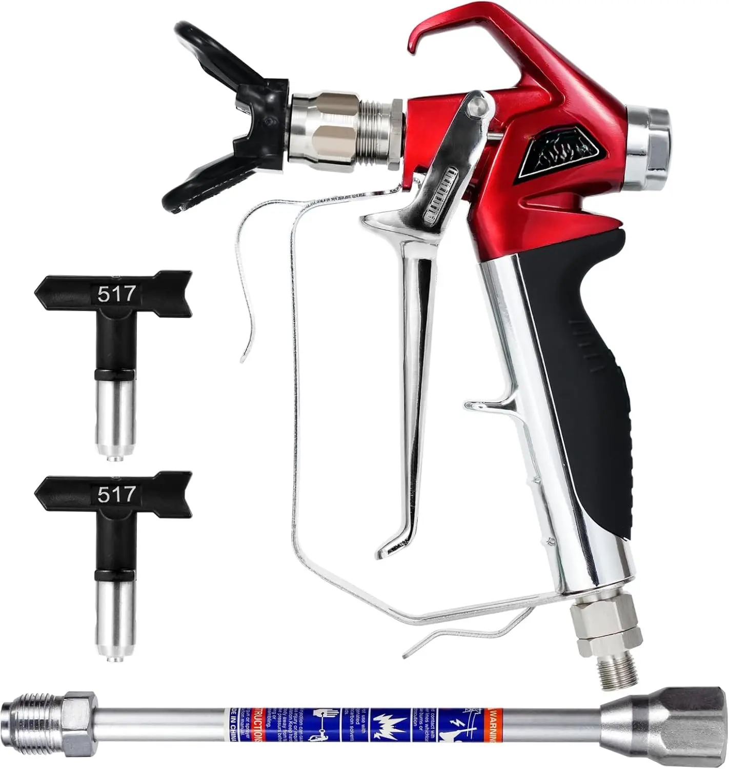 Airless Primer Spray (3600 PSI, Reversible 517 Nozzle, 1x Tip Guard, Swivel Joint, 10in Extension Pole) Aftermarket Accessory for Titan Graco Airless Sprayers – Ideal for Bridges, Doors, Ships, Towers, 10 Inches Extension Pole