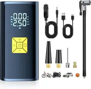 Portable Wireless Tire Inflator 150PSI Electric Air Pump Digital LCD Display, Auto Shutoff, Emergency Light, Can Inflate Cars, Motorcycles, etc.