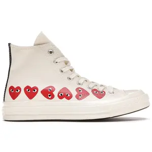 Converse Men's Chuck Taylor All Star 70 Hi Comme des Garcons PLAY Multi-Heart White, from StockX