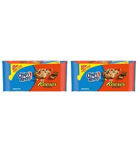 Chips Ahoy! Cookies with Reese’s Peanut Butter Cups Family Size 14.25 oz Pack, Chocolate Chip, 1 Count (Pack of 2)