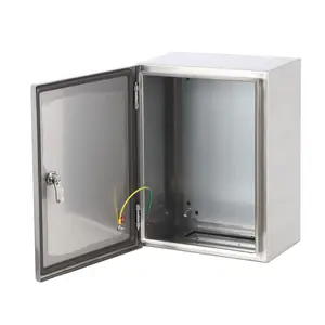 Waterproof Stainless Steel Electrical Junction Box - IP65 Dustproof Outdoor Enclosure with Mounting Plate - Weatherproof Power Distribution & Outlet Box - Size: 12x12x8