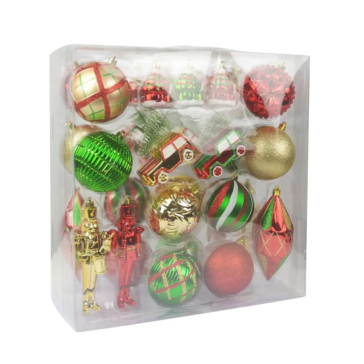 Jeco CHD-TA123 Colorful Festive Shimmering Mix Christmas Ornament Set - 36 Pieces, for Christmas Tree, Indoors Home Festive Decorations, All Ages