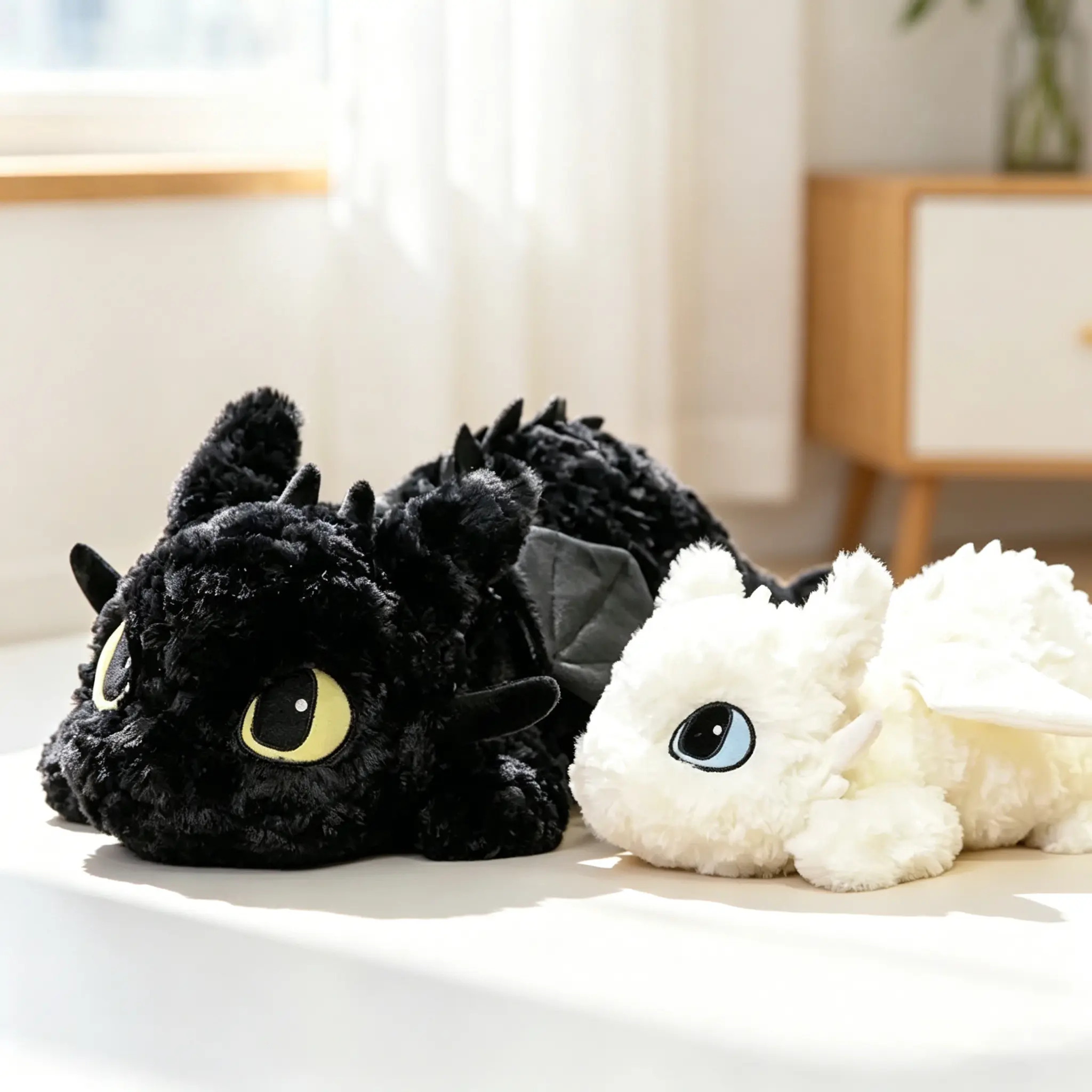 Toothless Dragon Full Body Plush Pillow 40cm, Cute Night Fury Stuffed Cushion, Soft Little Flying Dragon Sleeping Back Support Peluche, Cozy Bedroom Decor & Snuggle Toy