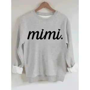 Women's casual Mimi heart-shaped pullover, soft long sleeved round neck sports shirt, comfortable for daily wearRAIMENTRY