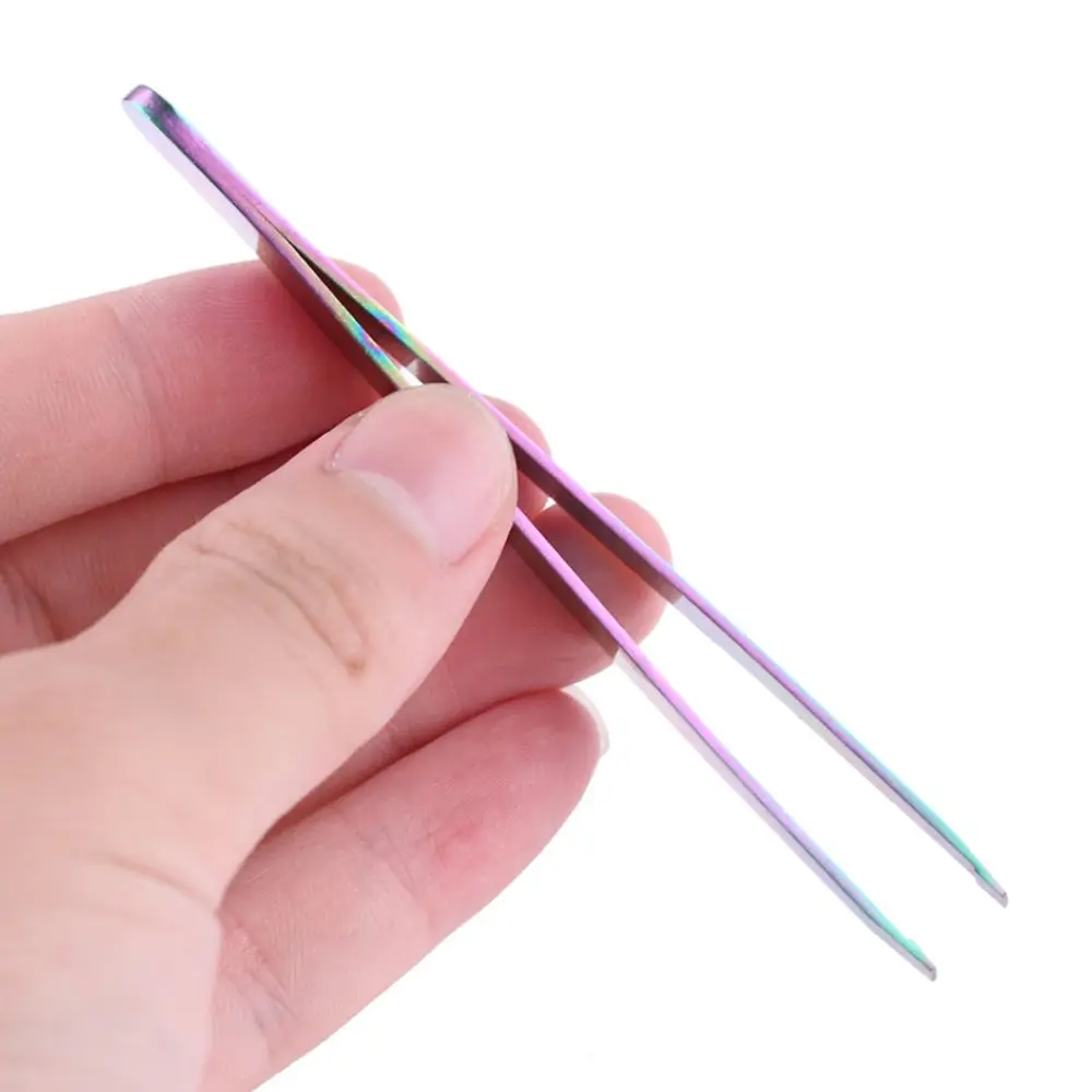 Angled Slanted Lint Dreadlock Lint Remover Tweezers Stainless Steel Makeup Cosmetic Beauty Tool Set Eyelash Tools