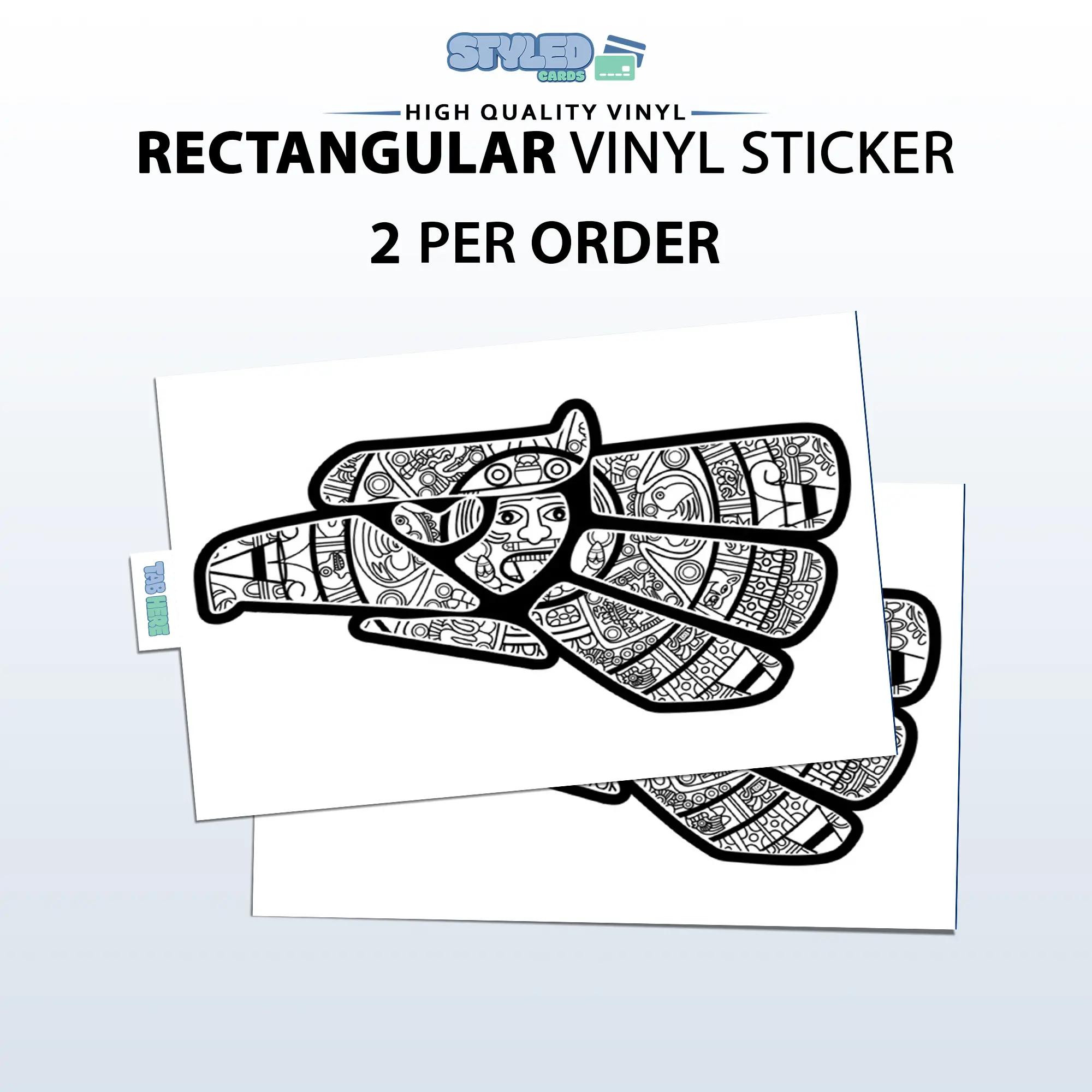 Aztec Mexican eagle rectangular vinyl sticker Aztec Mexican eagle rectangular vinyl sticker