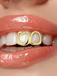 Gold Teeth Jewelry For Men Gold Tooth Cap Hip Hop Outfits Single Teeth Accessories Jewelry Halloween Custome Rapper Accessories Stainless Steel