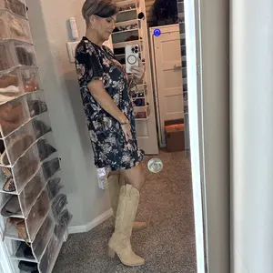 Wetkiss Knee High Cowboy Cowgirl Boots for Women, with Unique Embroidery, Side Zipper and Chunky Heel Design, Women's Shoes,Women's Boots Beige Casual #TikTokShopHolidayHaul