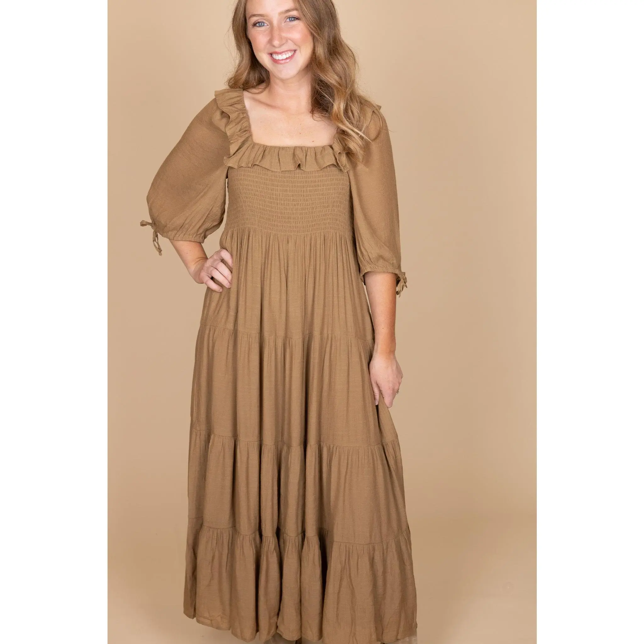 Maggie Ruffle Midi Dress
