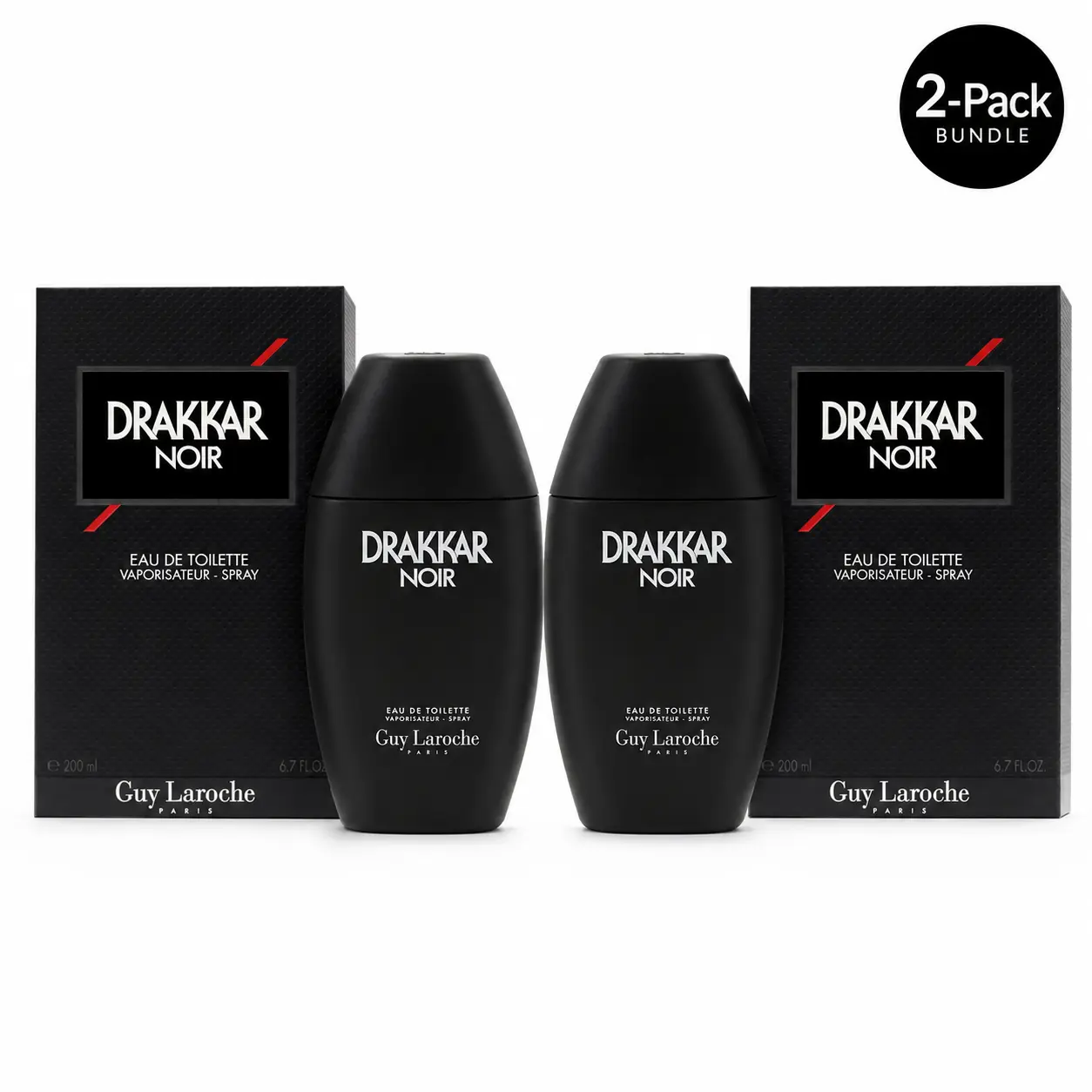 Guy Laroche Drakkar Noir Cologne for Men, 2-Pack Bundle Set, 6.7 oz Each | Eau De Toilette Spray, Men’s Fragrance Gift