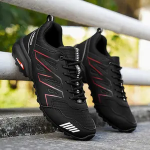 [Sneakers] Men'S Running Shoes Designed for Road Use - Featuring Excellent Slip Resistance And Traction for Outdoor Activities, They Are Both Comfortable And Stylish, Available in White with Brown Or Black Accents - Perfect for Everyday Use