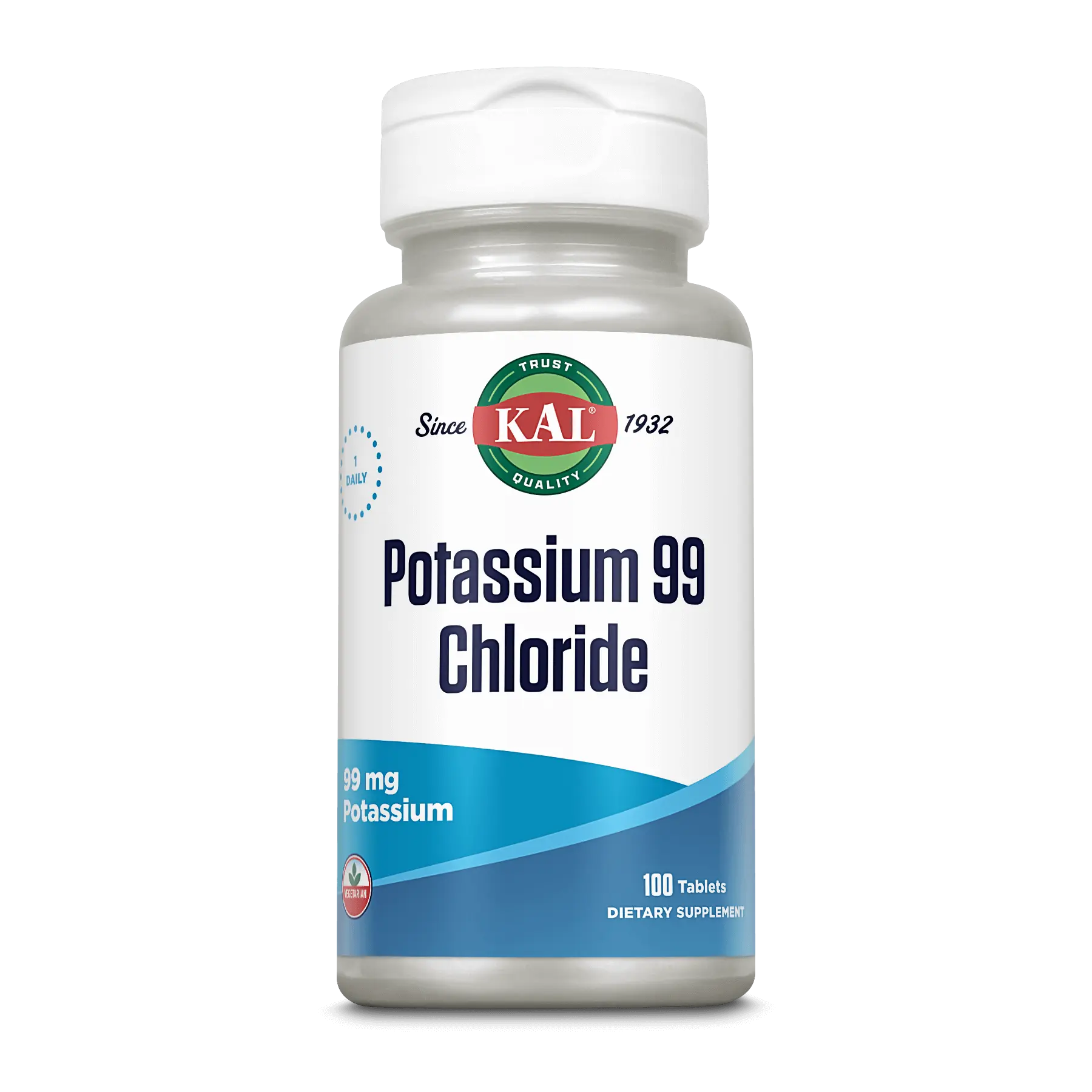 KAL Potassium 99 Chloride Tablets 100 Tablets Dietary Supplement
