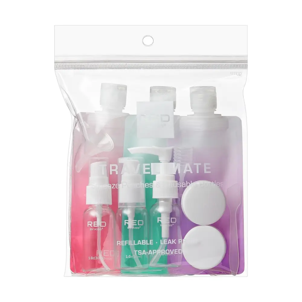 RED by KISS Travel Mate Refillable Containers Set