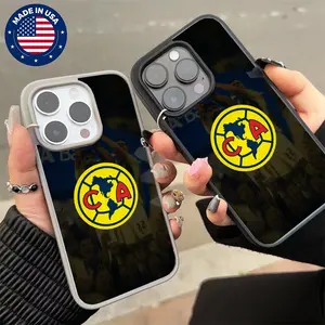 Club América Ligamx Aesthetic Design Pattern Casing For iphone17 16 15 14 13 12 11 XS Plus Pro Max Samsung22 23 24 25 FE Ultra [Compatible withMagSafel] Magnetic transparent Soft Silicon TPU Protector Fashion Trend Anti-scratch Stylish Cover