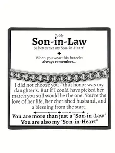 To My Son-in-Law Hip-Hop Style Cuban Link Chain, Birthday Gift, Christmas Gift, Anniversary Party Gift, Gift Necklace, Simple Everyday Style, Includes Box and Card, Cuban Chain