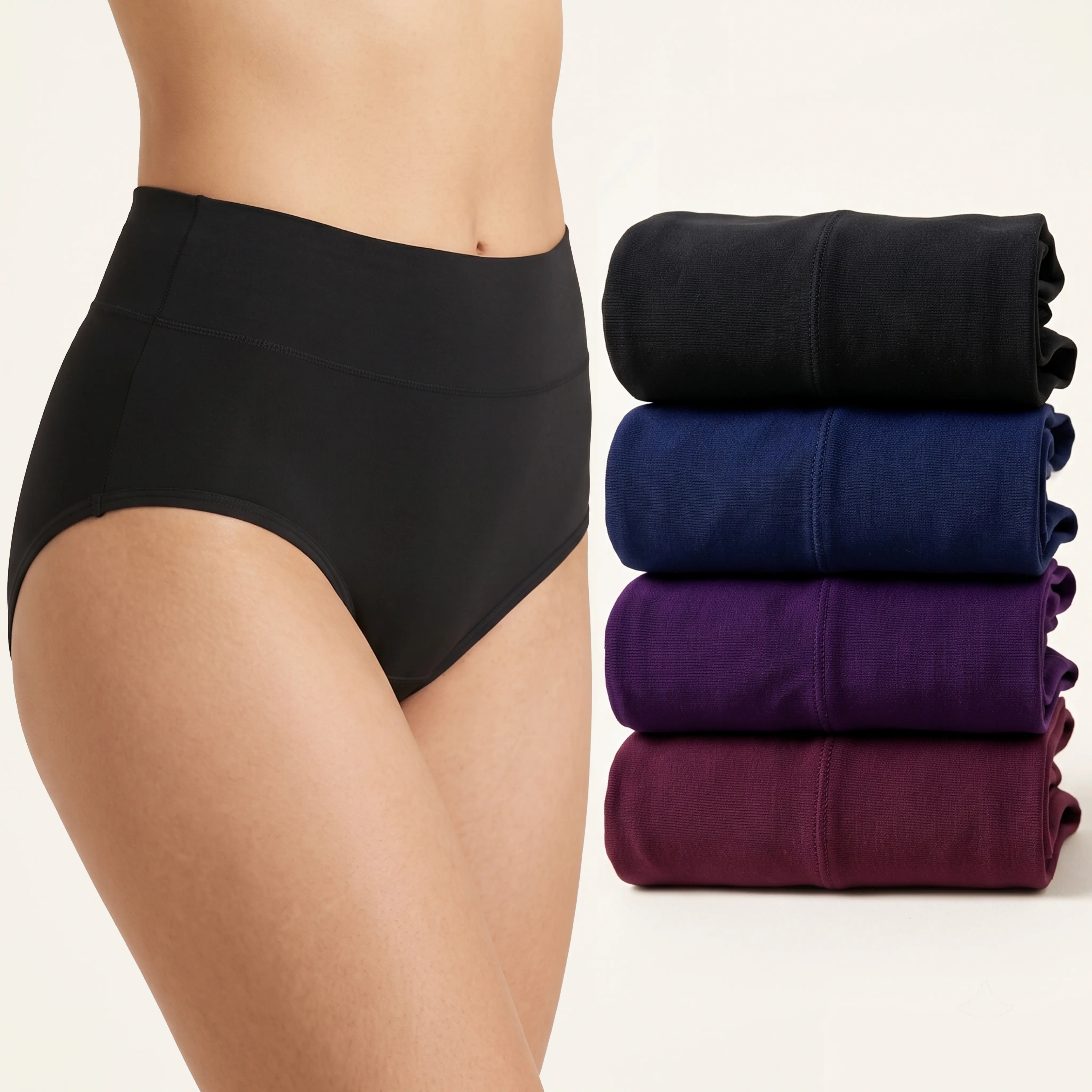 Women's Cotton Underwear, 4-Pack Mid-Rise Full-Coverage Briefs, Soft Breathable Stretch Fabric, Plus Size Friendly S-XXL, Underwear For Women, Lady, Pieces, Cotton Briefs, Walking campingessentials Basic Womenswear, Plus Sizes, Spandex, Solid, Everyday, H