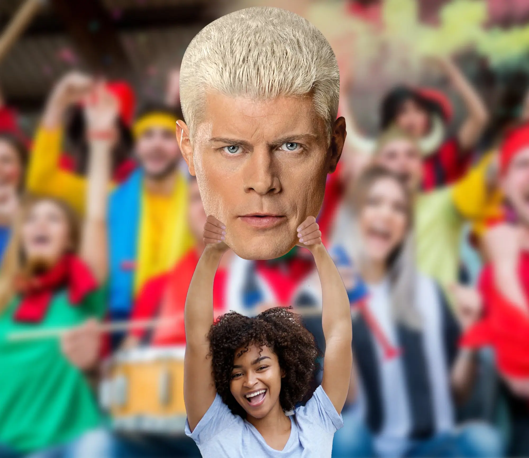 Official WWE Cody Rhodes Big Head Portable Lightweight Cardboard Cutout - Vibrant Foam Core Home Decor, Wall Decoration, Home Supplies, Captures Cody Rhodes' Face, Large, Durable