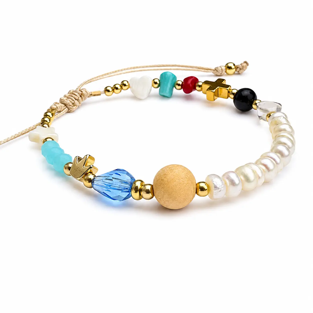 Christian Faith Bead Bracelet: Jesus Story, Adjustable Cord Meaning Handmade
