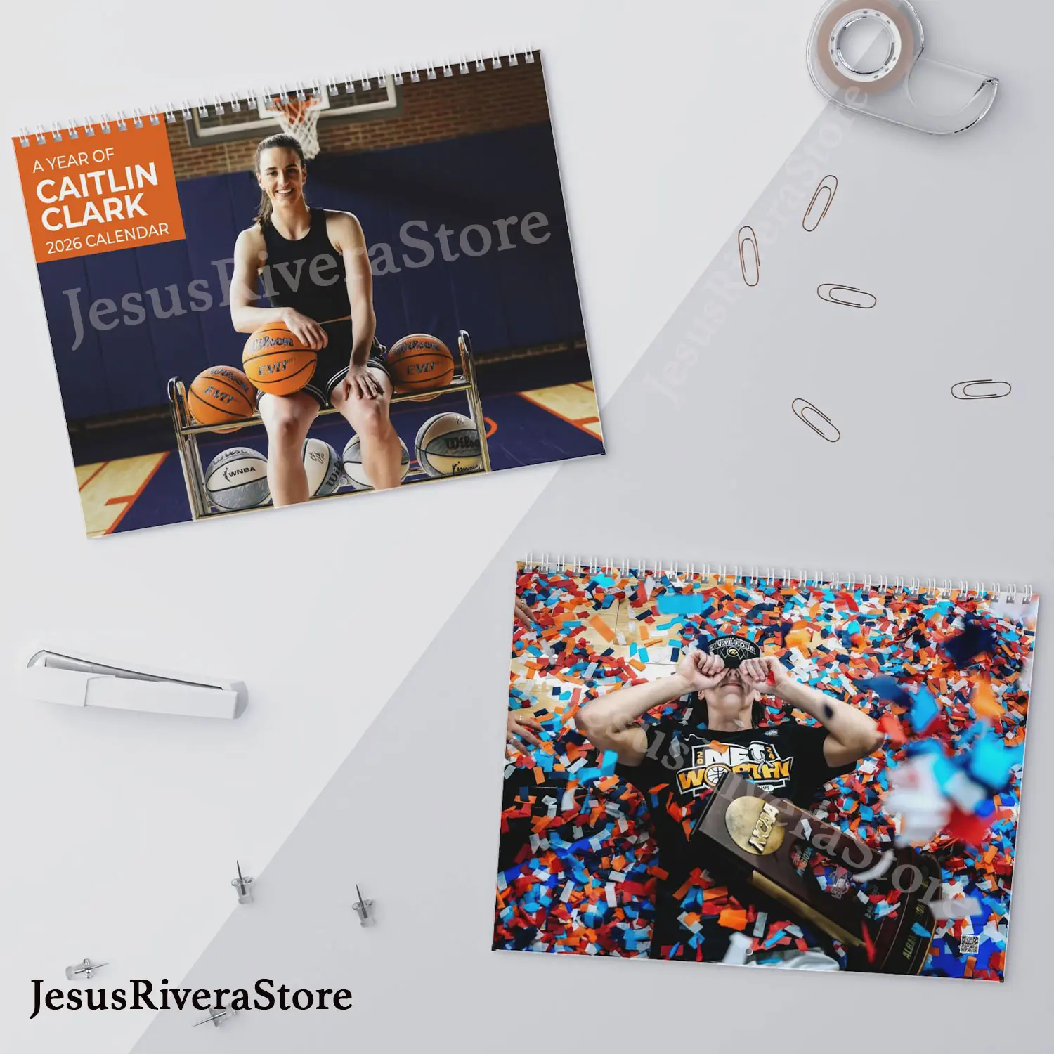 JesusRiveraStore Caitlin Clark 2026 Basketball Fan Lover Wall Calendar 11x8.5 & 14x11.5 Premium 270gsm Paper Eco-Friendly Design