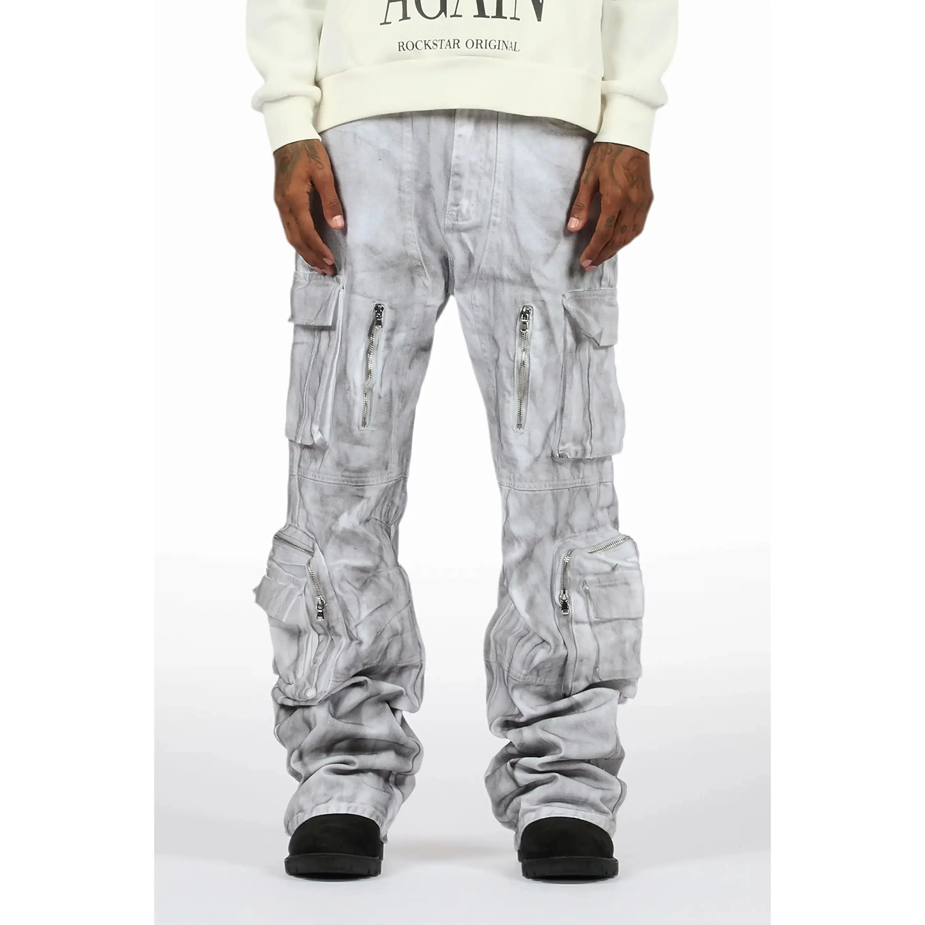 Ermis Dirty White Baggy Jeans