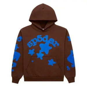 (100% Authentic) Sp5der Beluga Hoodie Brown