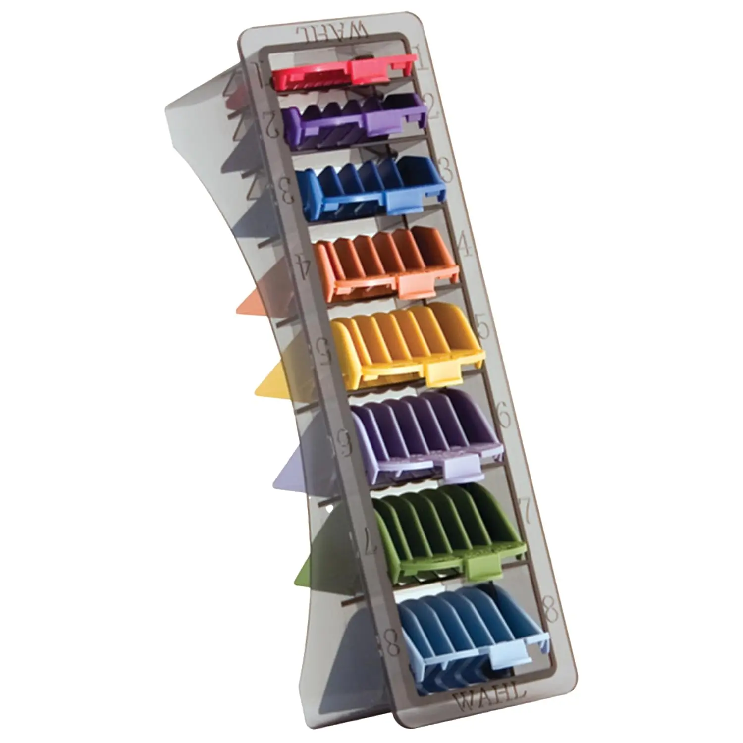 WAHL Professional Color-Coded Clipper Guards, 8-Piece Attachment Comb Set in Sizes 1-8 for Barbers, Fits Super Taper & Vanish, New, Whlcmb