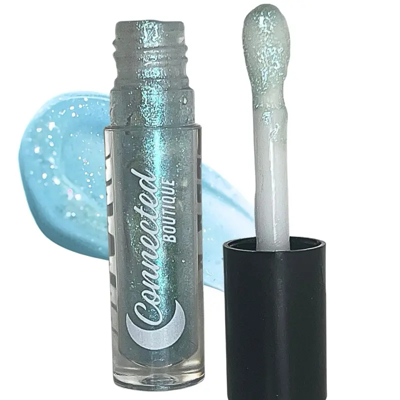 Connected Boutique Neptune- Blue glitter lip gloss  Glossy Makeup