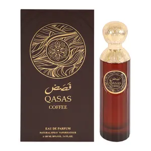 Qasas Coffee Eau De Parfum Natural Spray Vaporisateur 100ml 3.4fl.oz. - Rich Aromatic Fragrance