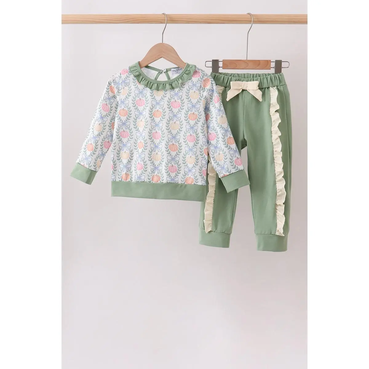 Sage Pumpkin Ruffle Jogger Set