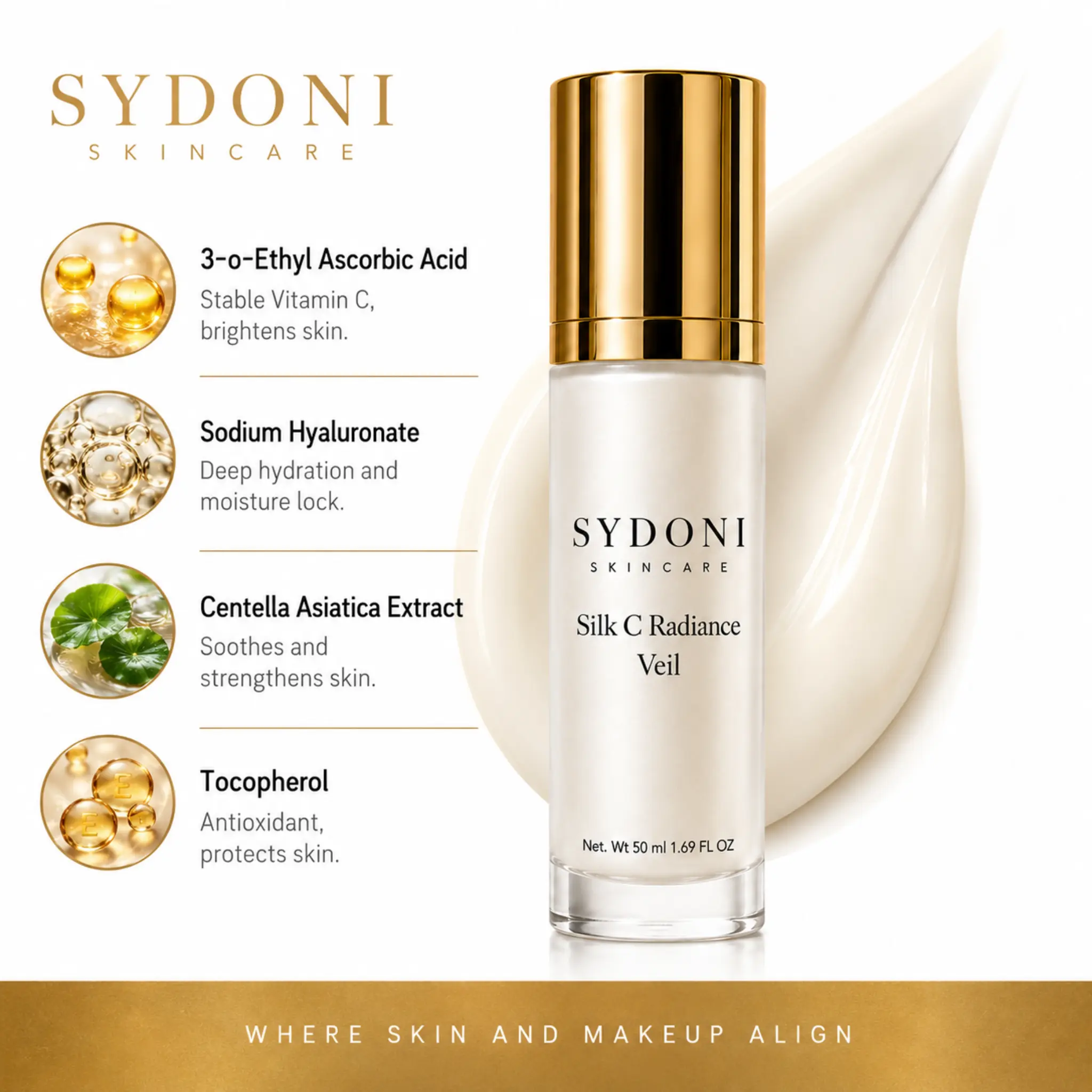 SYDONI SILK C RADIANCE VEIL - Hydrating. Smoothing. Glow Sealing.