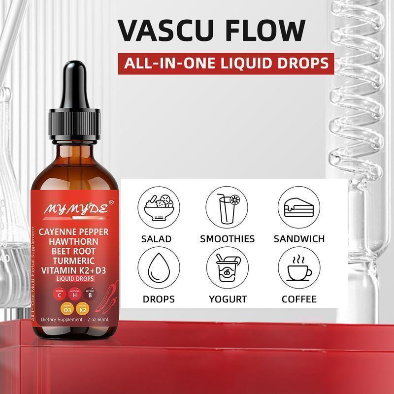 Cayenne Pepper Supplement Liquid Drops + Hawthorn Berry, Vitamin D3 K2 Organic Beet Root Powder, Ceylon Cinnamon, Turmeric Curcumin, Panax Ginseng Healthcare Dietary Edible Scented Oil Diffusers