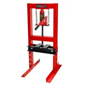 6 Ton Hydraulic Shop Press,H-Frame Garage Floor Adjustable Shop Bearing Press with Stamping Plates to Bend, Straighten, Or Press Parts, Install Bearings & U-Joints,Red