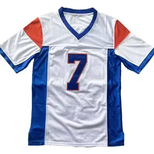 [FallFreshness] [outdoorfun] Blue Mountain State Jersey Football 7 Alex Moran Embroidery Sport Shirt Outfits Gift Halloween Blue White V-Neck Design flip outfit