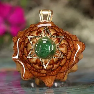 Chrome Diopside with Gold Merkaba