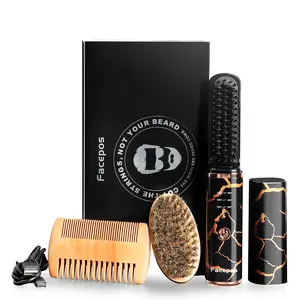 Upgraded Beard Straightener for Men,  Cordless FACEPOS Beard brush beard comb for men  , Anti-Scald Heated Beard Brush, Electric Hot Comb 3 Temp Settings, Ionic Mini Straightener for Home Travel, Gifts for Men Him Comfort Kit