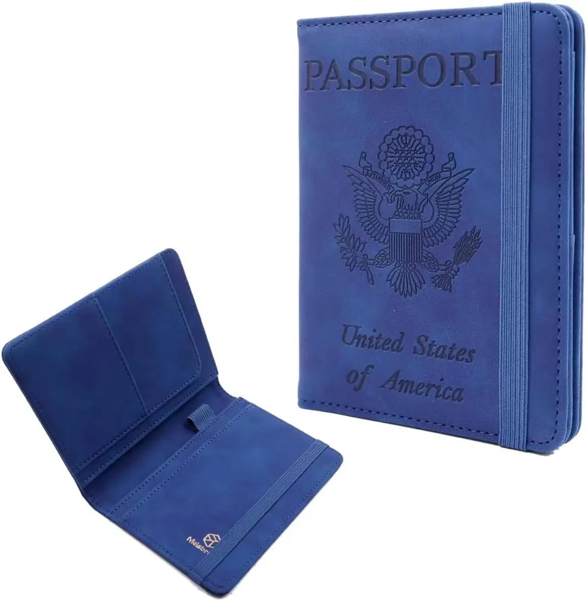 Premium Leather Passport Holder Cover - Waterproof RFID-Blocking Travel Wallet with Pen Holder for Women, Men
