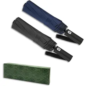Compact Umbrellas Automatic Open/Close, 46 Inch Windproof Travel Umbrellas, 10-Rib Umbrella for Rain, UPF 50+ UV Protection Sturdy Folding Umbrella