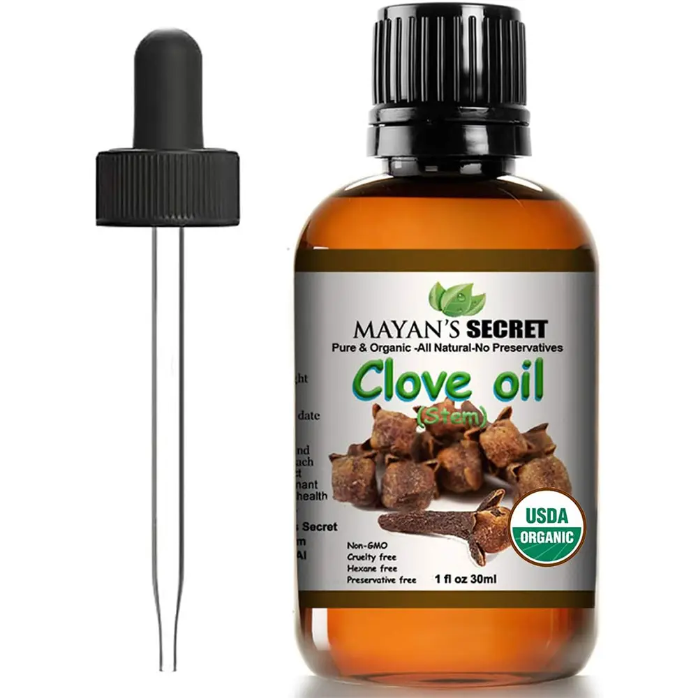 Mayan's Secret USDA Certified Organic Pure Clove Stem Essential Oil - Pure and Natural, 1oz Bottle Healthcare Wellness