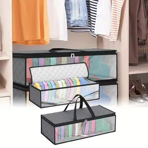 2PCS Storage Bag for Stackable Baseball, Caps Hat Organizer Case Hat Holder Rack with 2 Carry Handles for Closet Moisture & Dust Proof Holds Box Cabinet Drawer Window