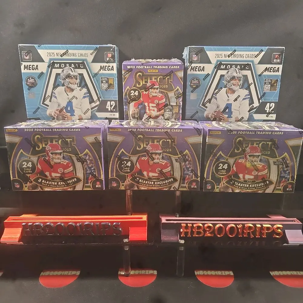 New and Sealed PYT Football Break #176-2 Mosaic Megas and 4 Select Blasters